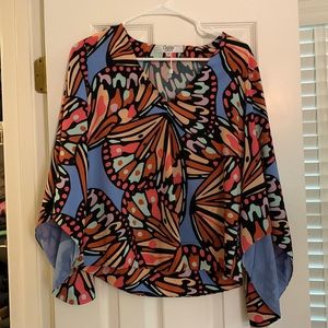 Crosby by Mollie Burch 3/4 length sleeve butterfly shirt